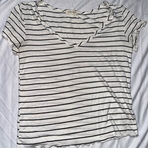 Olivia Rae Black and White Striped Short Sleeve Tee